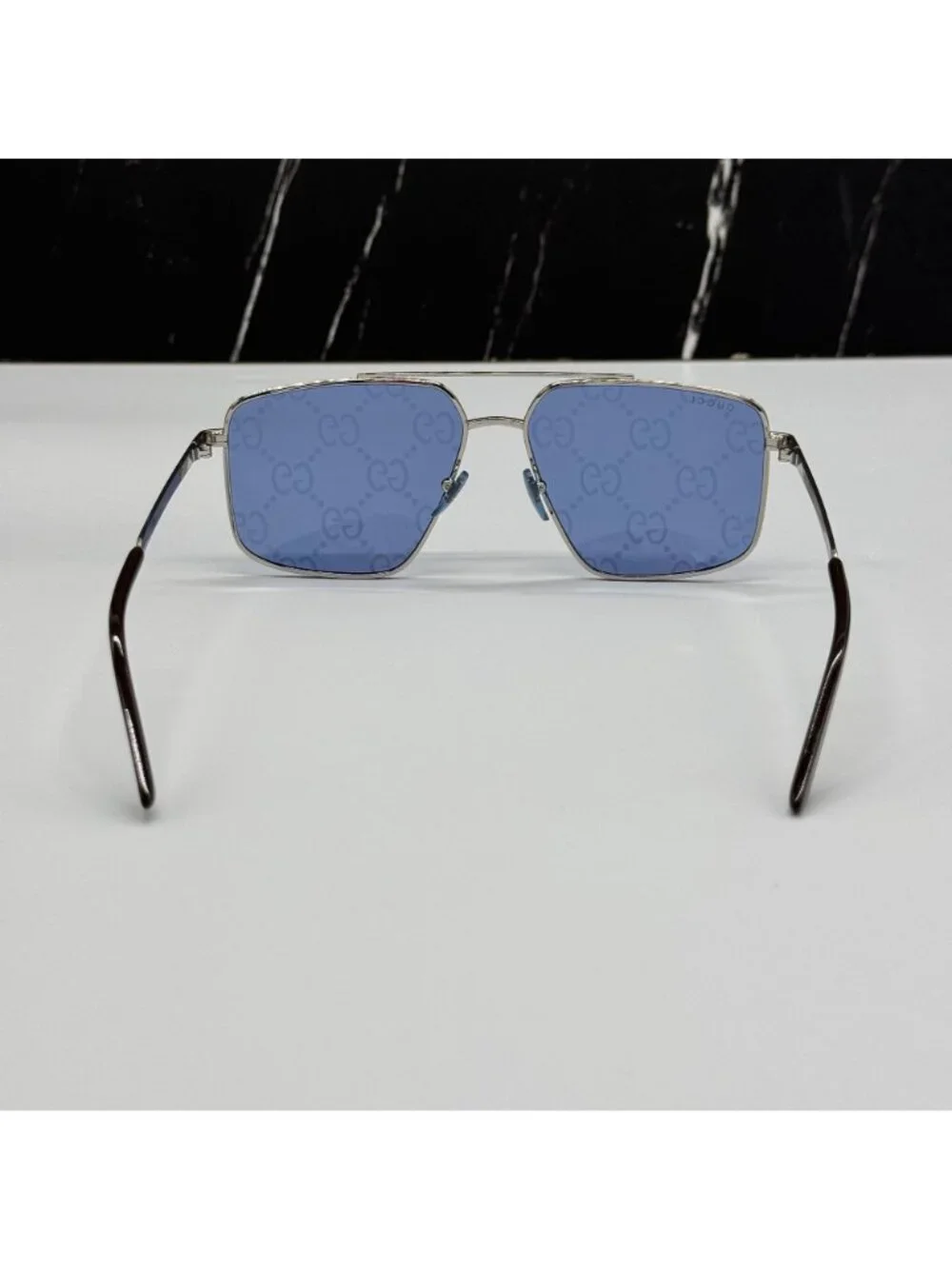 New Gucci GG0941S 004 Silver Blue Pilot Frame Unisex  display picture 1